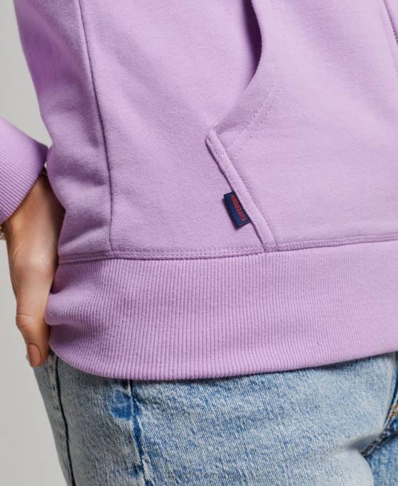 Superdry hanorac cu fermoar brodat cu logo vintage îmbrăcăminte Violet femei JX0Z2238