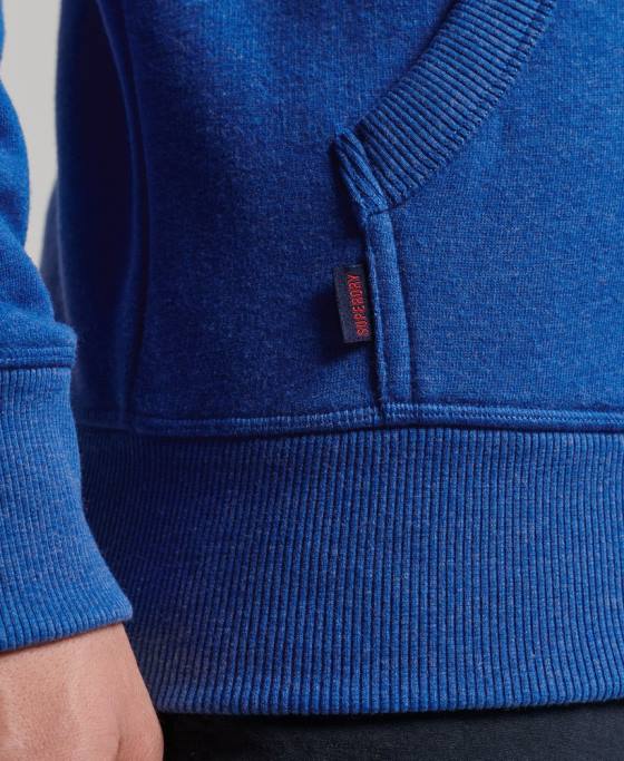 Superdry hanorac cu fermoar brodat cu logo vintage îmbrăcăminte albastru bărbați JX0Z494