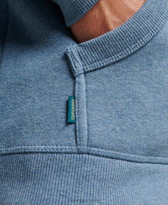 Superdry hanorac cu fermoar brodat cu logo vintage îmbrăcăminte albastru deschis bărbați JX0Z627