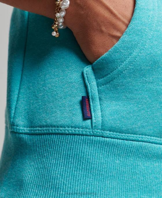 Superdry hanorac cu fermoar brodat cu logo vintage îmbrăcăminte albastru deschis femei JX0Z3348