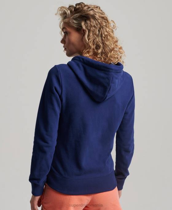 Superdry hanorac cu fermoar brodat cu logo vintage îmbrăcăminte albastru femei JX0Z2261
