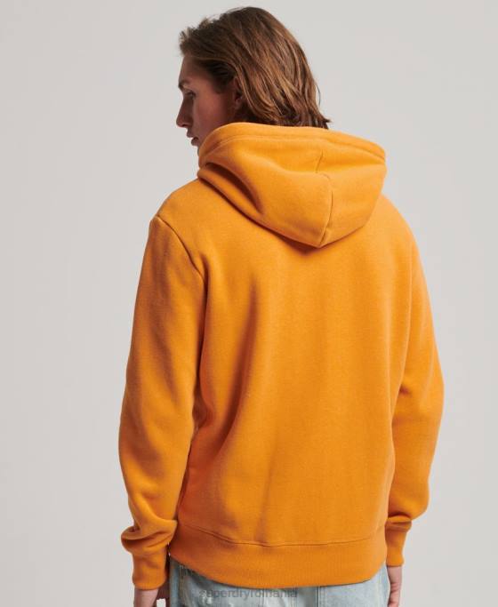 Superdry hanorac cu fermoar brodat cu logo vintage îmbrăcăminte galben bărbați JX0Z617