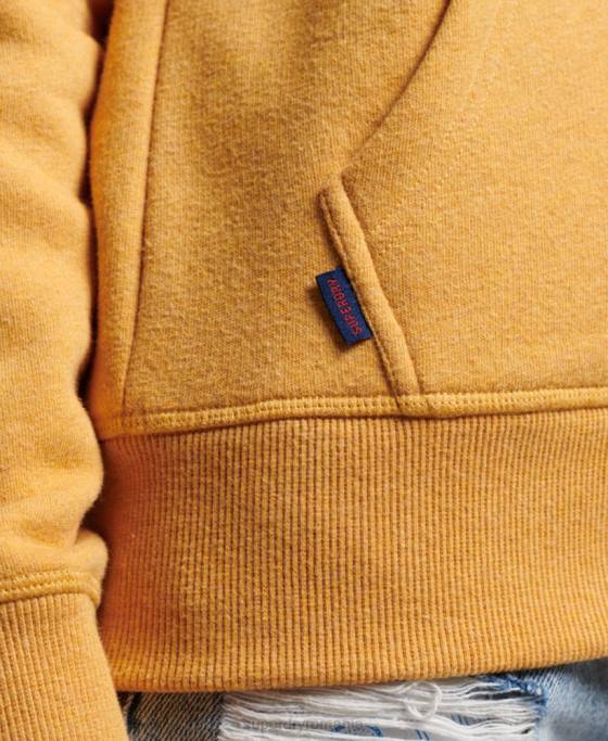 Superdry hanorac cu fermoar brodat cu logo vintage îmbrăcăminte galben femei JX0Z3331