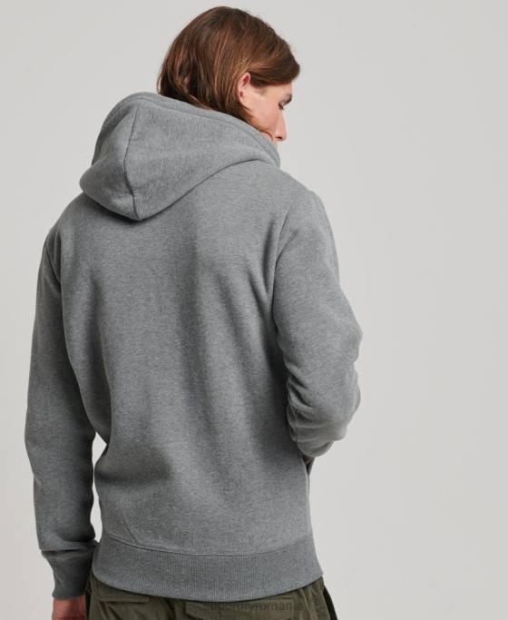 Superdry hanorac cu fermoar brodat cu logo vintage îmbrăcăminte gri bărbați JX0Z497