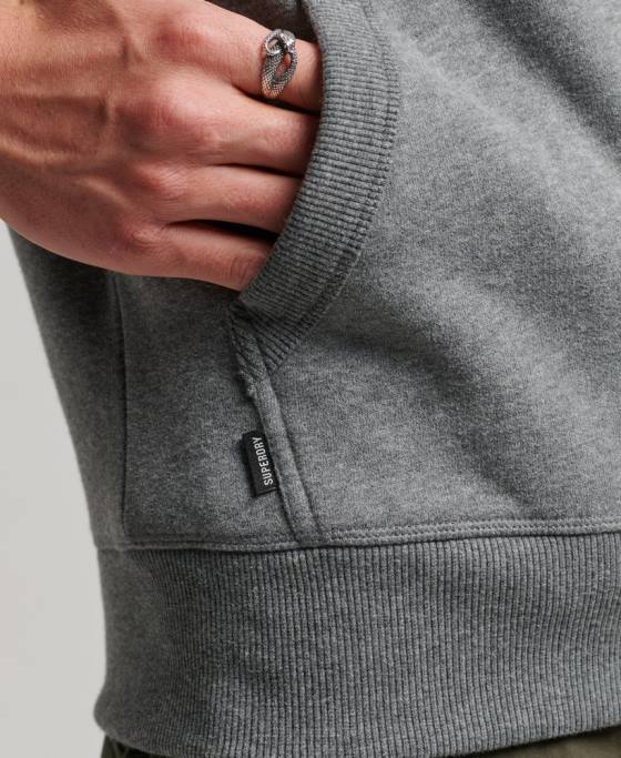 Superdry hanorac cu fermoar brodat cu logo vintage îmbrăcăminte gri bărbați JX0Z497