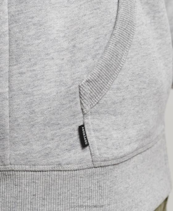 Superdry hanorac cu fermoar brodat cu logo vintage îmbrăcăminte gri bărbați JX0Z792