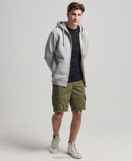 Superdry hanorac cu fermoar brodat cu logo vintage îmbrăcăminte gri bărbați JX0Z792