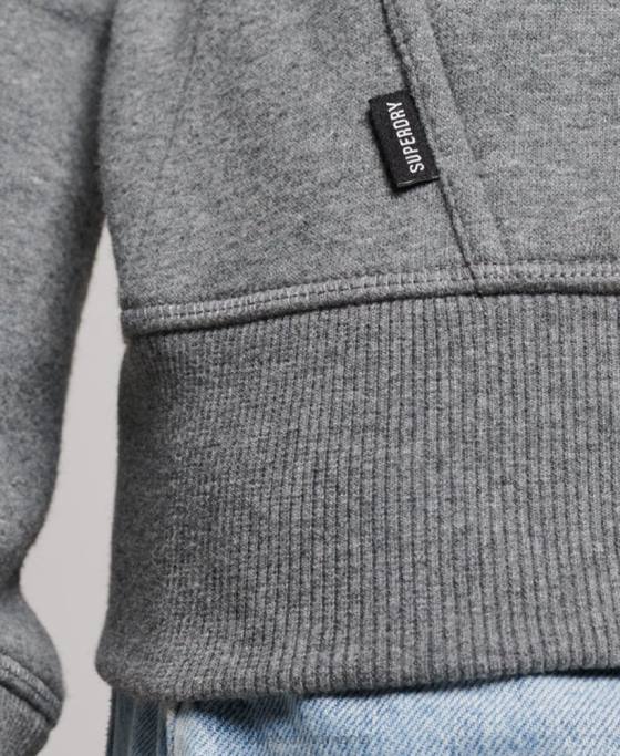 Superdry hanorac cu fermoar brodat cu logo vintage îmbrăcăminte gri femei JX0Z3335