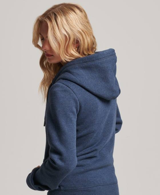 Superdry hanorac cu fermoar brodat cu logo vintage îmbrăcăminte marina femei JX0Z3324