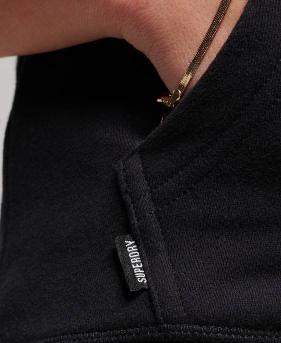 Superdry hanorac cu fermoar brodat cu logo vintage îmbrăcăminte negru femei JX0Z3464