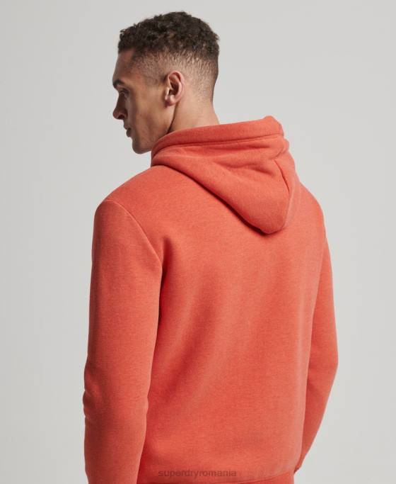 Superdry hanorac cu fermoar brodat cu logo vintage îmbrăcăminte portocale bărbați JX0Z675