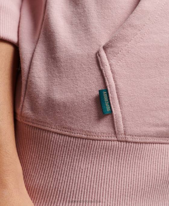 Superdry hanorac cu fermoar brodat cu logo vintage îmbrăcăminte roz femei JX0Z2300