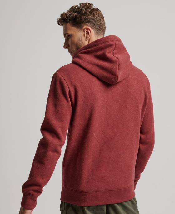 Superdry hanorac cu fermoar brodat cu logo vintage îmbrăcăminte roșu bărbați JX0Z469