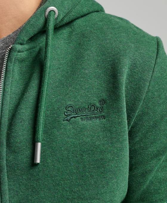 Superdry hanorac cu fermoar brodat cu logo vintage îmbrăcăminte verde bărbați JX0Z465