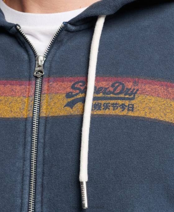Superdry hanorac cu fermoar cali logo vintage îmbrăcăminte marina bărbați JX0Z454
