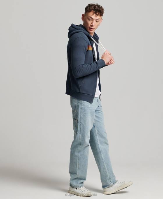 Superdry hanorac cu fermoar cali logo vintage îmbrăcăminte marina bărbați JX0Z454
