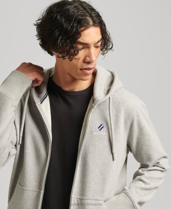 Superdry hanorac cu fermoar code essential îmbrăcăminte gri bărbați JX0Z5205