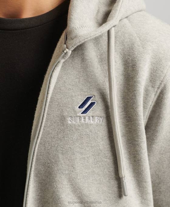 Superdry hanorac cu fermoar code essential îmbrăcăminte gri bărbați JX0Z5205
