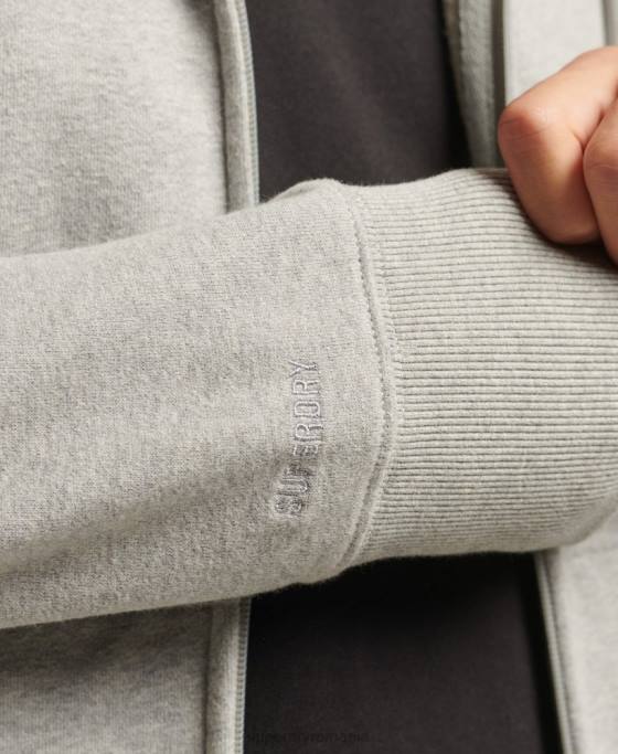 Superdry hanorac cu fermoar code essential îmbrăcăminte gri bărbați JX0Z5205
