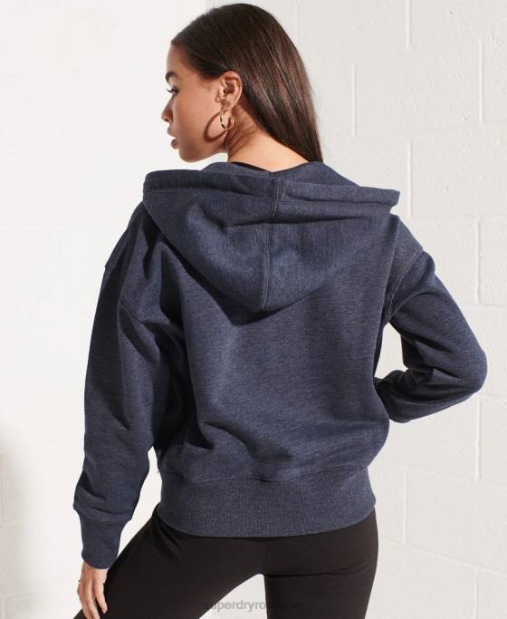 Superdry hanorac cu fermoar code essential îmbrăcăminte marina femei JX0Z5848