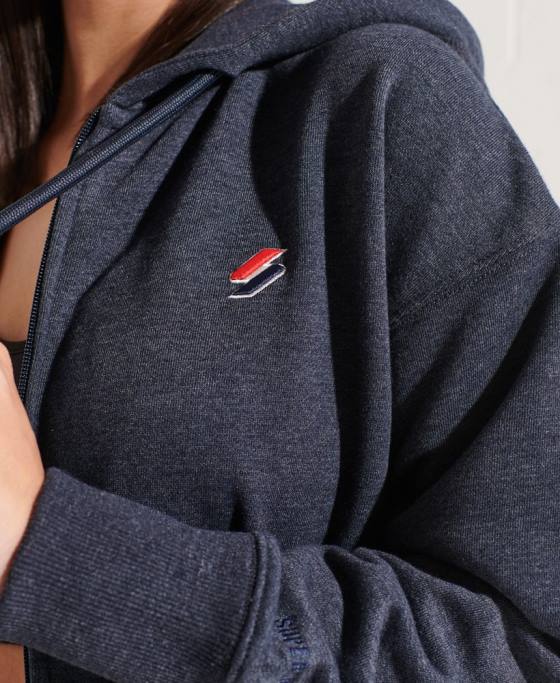 Superdry hanorac cu fermoar code essential îmbrăcăminte marina femei JX0Z5848