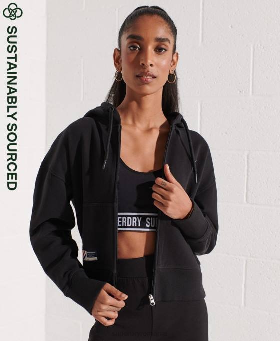 Superdry hanorac cu fermoar code essential îmbrăcăminte negru femei JX0Z5944