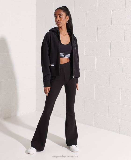 Superdry hanorac cu fermoar code essential îmbrăcăminte negru femei JX0Z5944