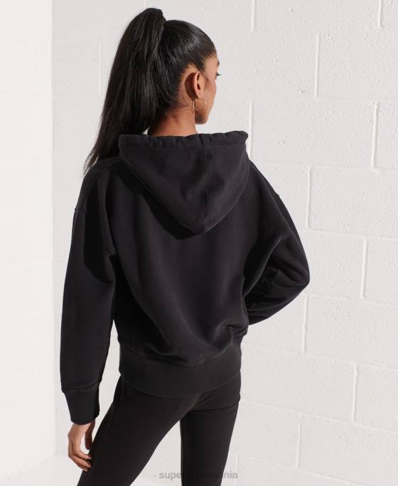 Superdry hanorac cu fermoar code essential îmbrăcăminte negru femei JX0Z5944