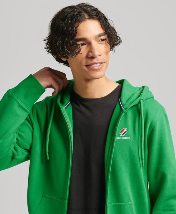 Superdry hanorac cu fermoar code essential îmbrăcăminte verde bărbați JX0Z5128