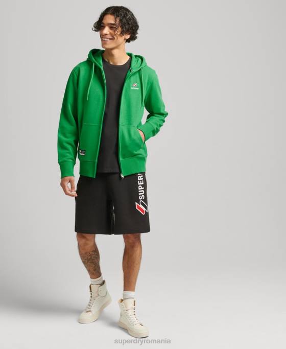 Superdry hanorac cu fermoar code essential îmbrăcăminte verde bărbați JX0Z5128