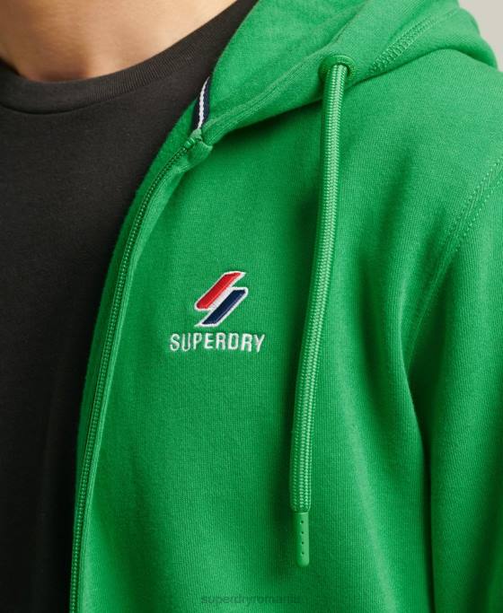 Superdry hanorac cu fermoar code essential îmbrăcăminte verde bărbați JX0Z5128