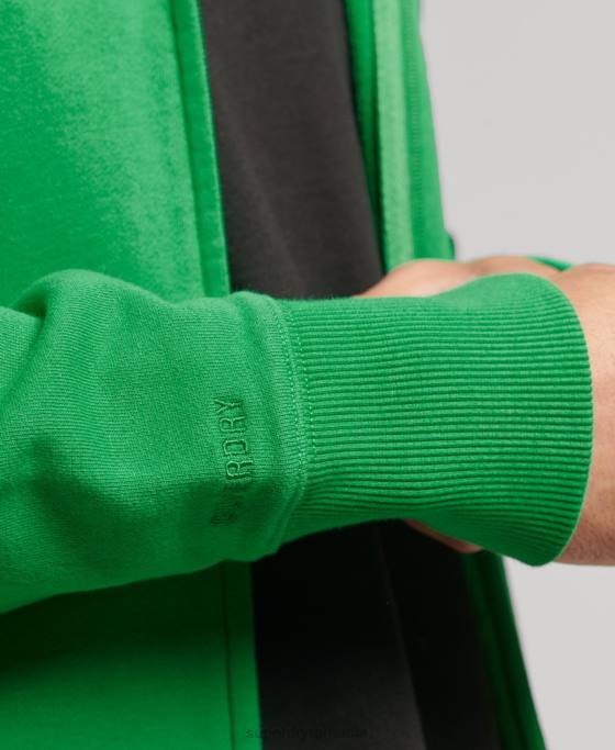 Superdry hanorac cu fermoar code essential îmbrăcăminte verde bărbați JX0Z5128