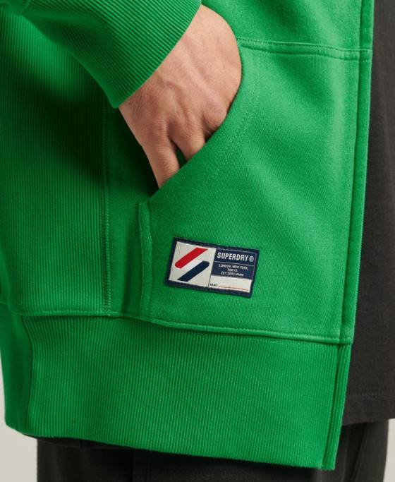 Superdry hanorac cu fermoar code essential îmbrăcăminte verde bărbați JX0Z5128