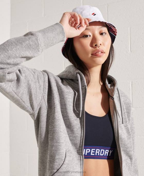 Superdry hanorac cu fermoar code sportstyle îmbrăcăminte gri deschis femei JX0Z3452