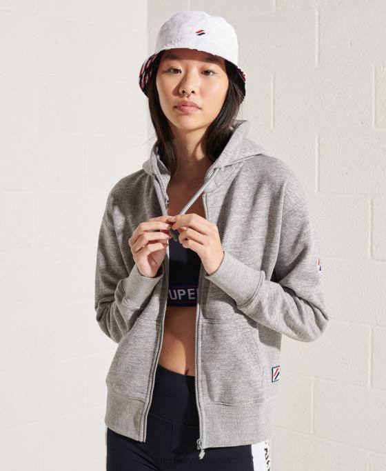 Superdry hanorac cu fermoar code sportstyle îmbrăcăminte gri deschis femei JX0Z3452