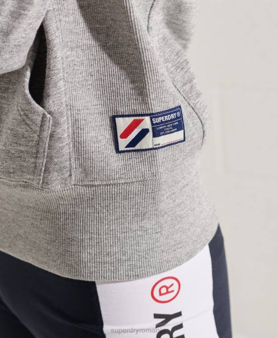 Superdry hanorac cu fermoar code sportstyle îmbrăcăminte gri deschis femei JX0Z3452