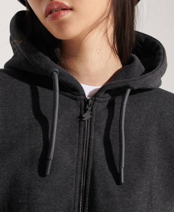 Superdry hanorac cu fermoar code sportstyle îmbrăcăminte gri inchis femei JX0Z6131