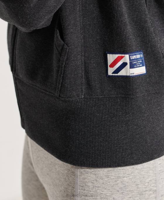 Superdry hanorac cu fermoar code sportstyle îmbrăcăminte gri inchis femei JX0Z6131