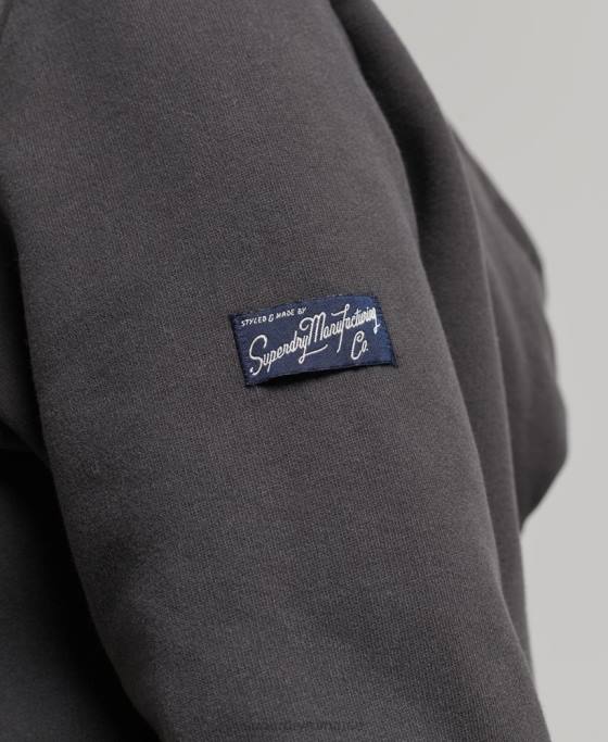 Superdry hanorac cu fermoar cu imprimeu interior îmbrăcăminte gri inchis femei JX0Z6027