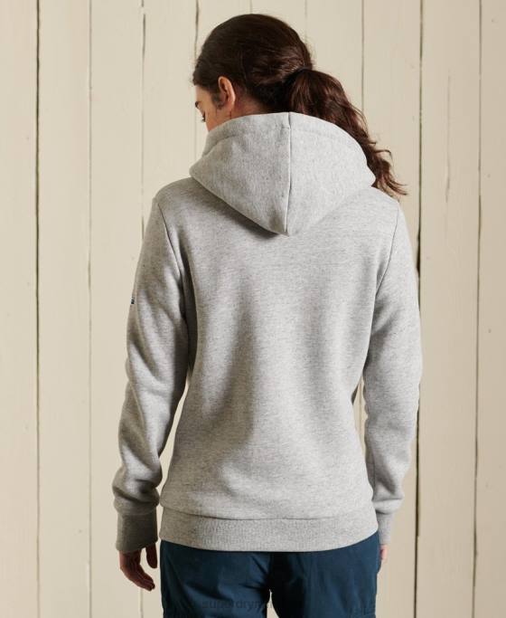 Superdry hanorac cu fermoar cu logo american clasic îmbrăcăminte gri femei JX0Z6104