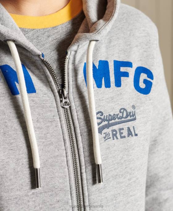 Superdry hanorac cu fermoar cu logo american clasic îmbrăcăminte gri femei JX0Z6104