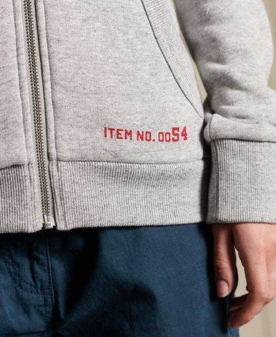 Superdry hanorac cu fermoar cu logo american clasic îmbrăcăminte gri femei JX0Z6104