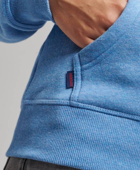 Superdry hanorac cu fermoar cu logo din bumbac organic îmbrăcăminte albastru femei JX0Z3301