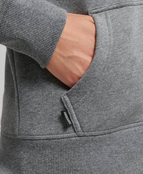 Superdry hanorac cu fermoar cu logo din bumbac organic îmbrăcăminte gri femei JX0Z3303