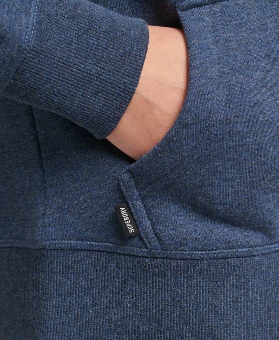 Superdry hanorac cu fermoar cu logo din bumbac organic îmbrăcăminte marina femei JX0Z3379