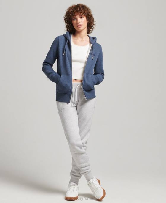 Superdry hanorac cu fermoar cu logo din bumbac organic îmbrăcăminte marina femei JX0Z3379