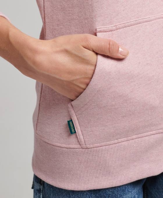 Superdry hanorac cu fermoar cu logo din bumbac organic îmbrăcăminte roz femei JX0Z5900