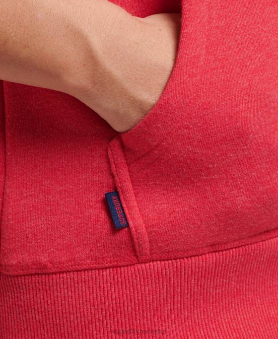 Superdry hanorac cu fermoar cu logo din bumbac organic îmbrăcăminte roșu femei JX0Z5938