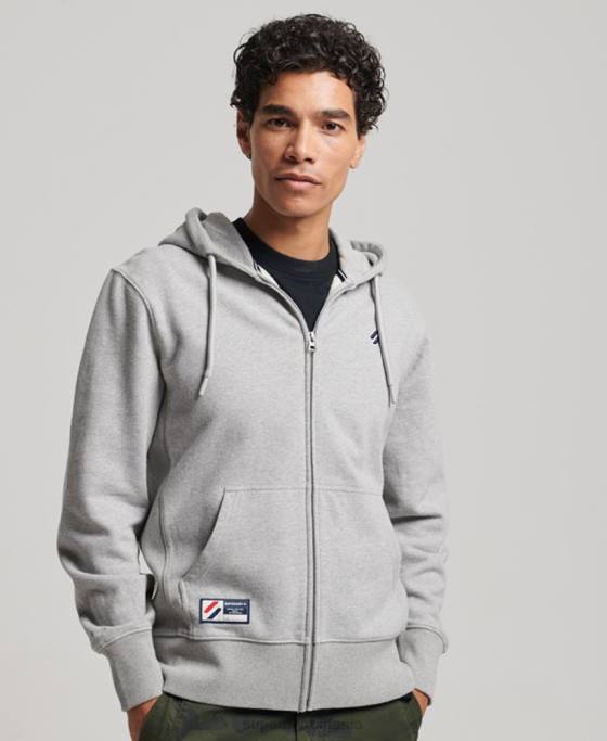 Superdry hanorac cu fermoar cu logo esențial îmbrăcăminte gri bărbați JX0Z5097