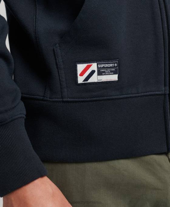 Superdry hanorac cu fermoar cu logo esențial îmbrăcăminte marina bărbați JX0Z5151